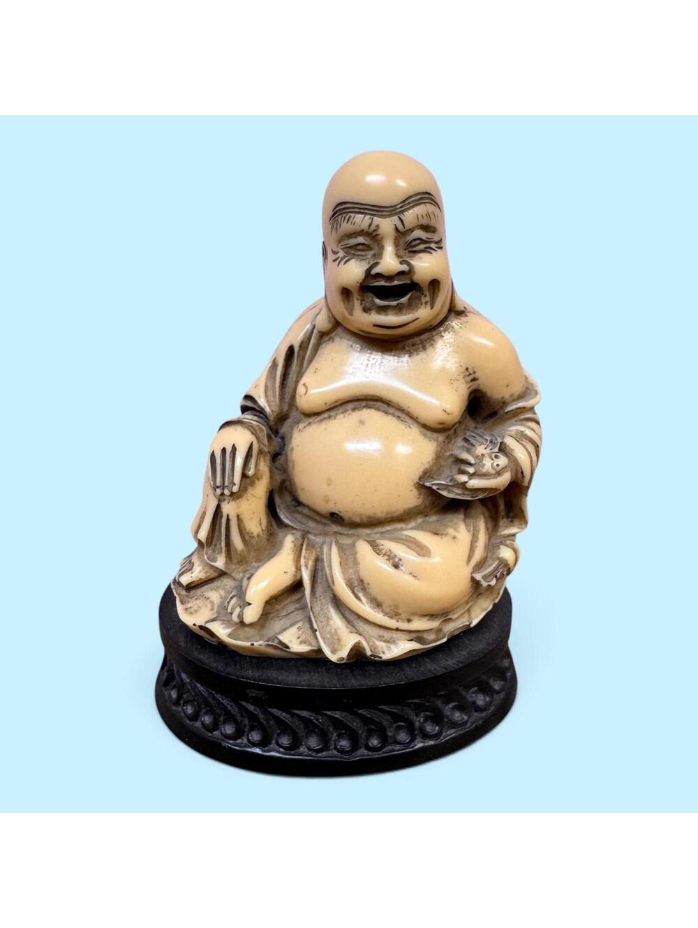 Vintage Mid Century Resin Laughing Buddha